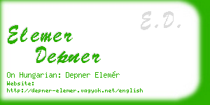 elemer depner business card